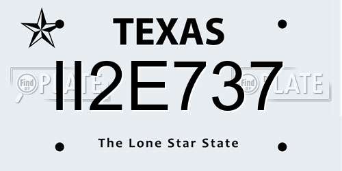 II2E737 Texas License Plate