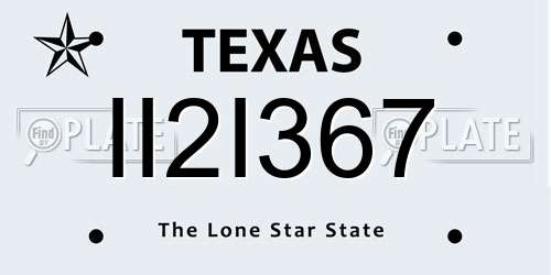 II2I367 Texas License Plate
