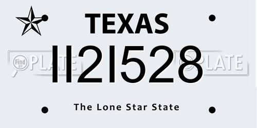 II2I528 Texas License Plate