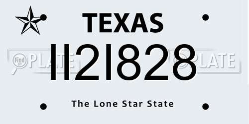 II2I828 Texas License Plate
