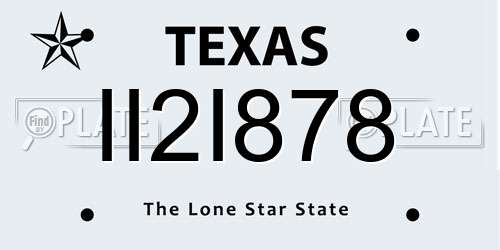 II2I878 Texas License Plate