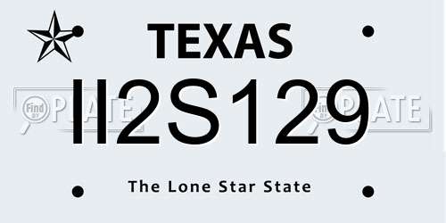 II2S129 Texas License Plate