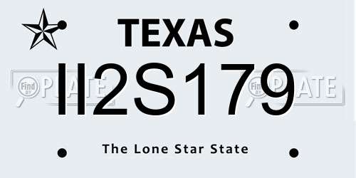 II2S179 Texas License Plate