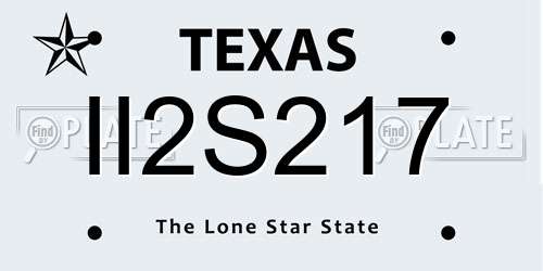 II2S217 Texas License Plate