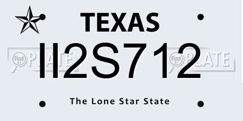 II2S712 Texas License Plate