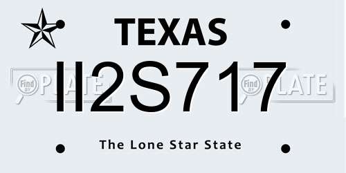 II2S717 Texas License Plate