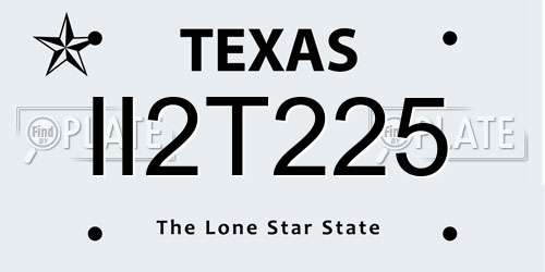 II2T225 Texas License Plate