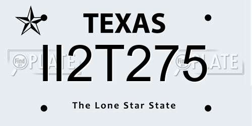 II2T275 Texas License Plate