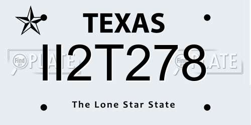II2T278 Texas License Plate