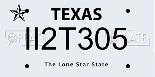 II2T305 Texas License Plate