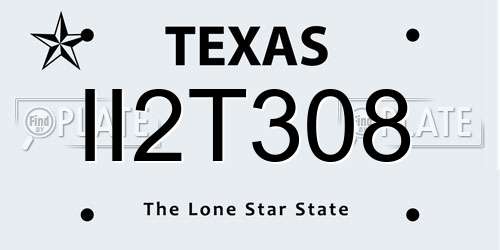 II2T308 Texas License Plate