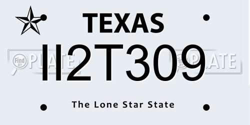 II2T309 Texas License Plate