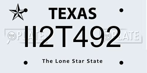 II2T492 Texas License Plate