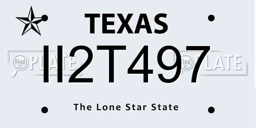 II2T497 Texas License Plate