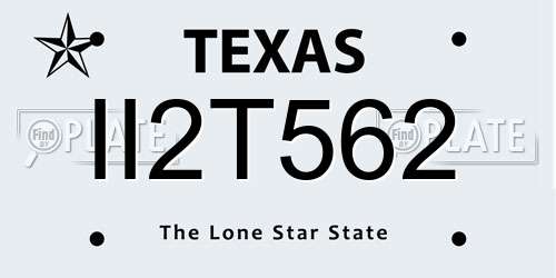 II2T562 Texas License Plate