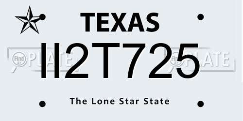 II2T725 Texas License Plate