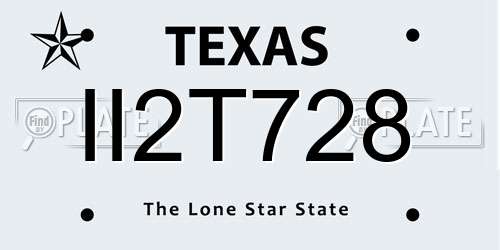 II2T728 Texas License Plate