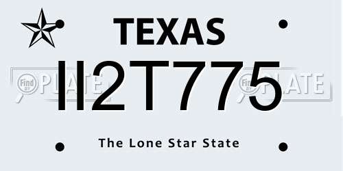 II2T775 Texas License Plate
