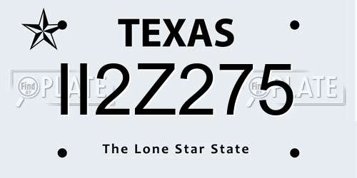 II2Z275 Texas License Plate