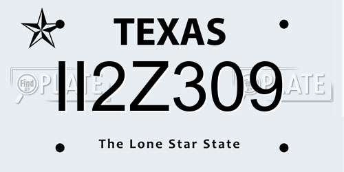 II2Z309 Texas License Plate