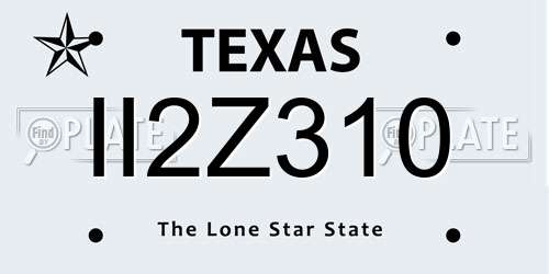 II2Z310 Texas License Plate