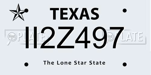 II2Z497 Texas License Plate