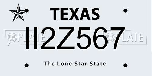 II2Z567 Texas License Plate