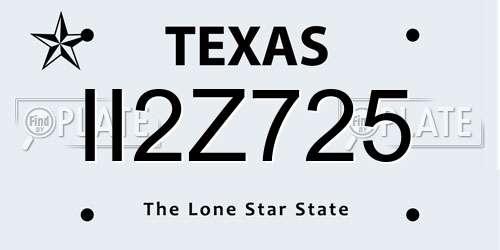 II2Z725 Texas License Plate
