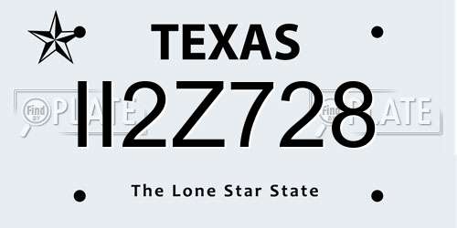 II2Z728 Texas License Plate