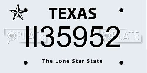 II35952 Texas License Plate