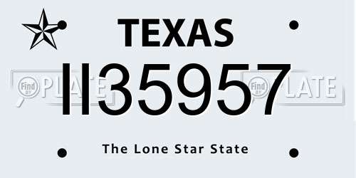 II35957 Texas License Plate