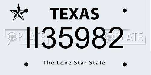 II35982 Texas License Plate
