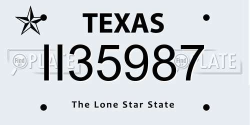 II35987 Texas License Plate