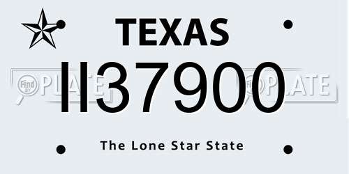 II37900 Texas License Plate