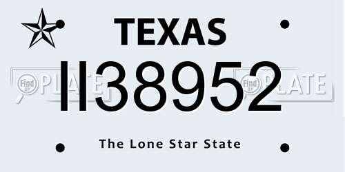II38952 Texas License Plate