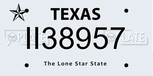 II38957 Texas License Plate