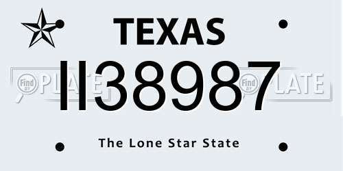II38987 Texas License Plate