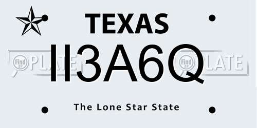 II3A6Q Texas License Plate