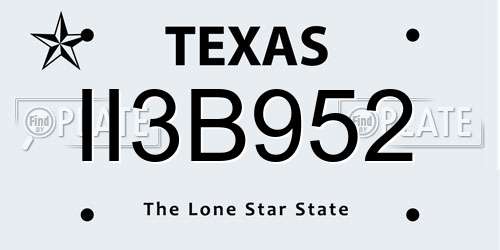 II3B952 Texas License Plate