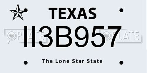 II3B957 Texas License Plate
