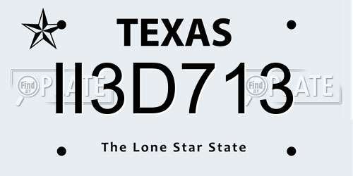 II3D713 Texas License Plate