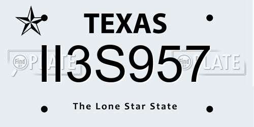 II3S957 Texas License Plate