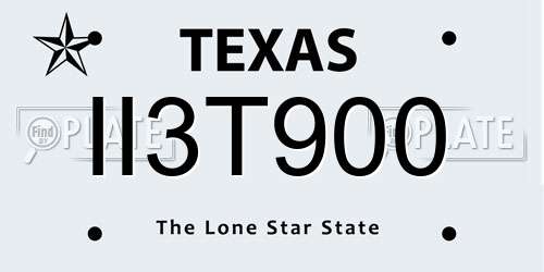 II3T900 Texas License Plate