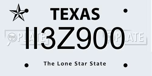 II3Z900 Texas License Plate