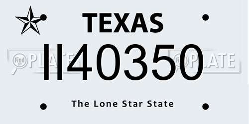 II40350 Texas License Plate