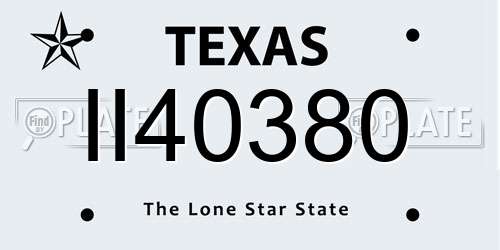 II40380 Texas License Plate