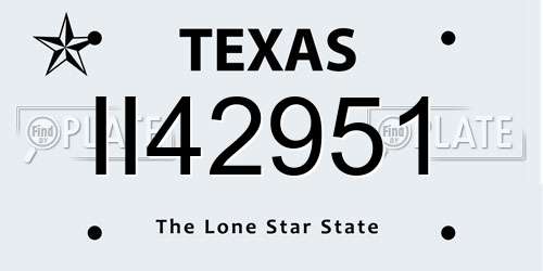 II42951 Texas License Plate