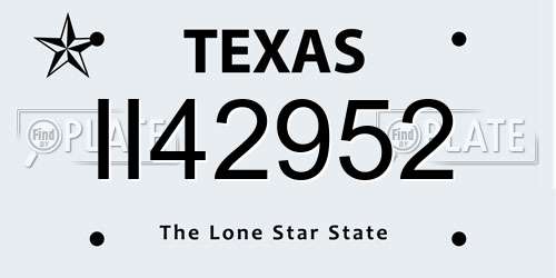 II42952 Texas License Plate