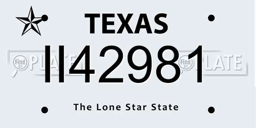 II42981 Texas License Plate