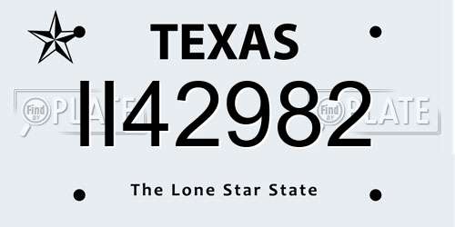 II42982 Texas License Plate